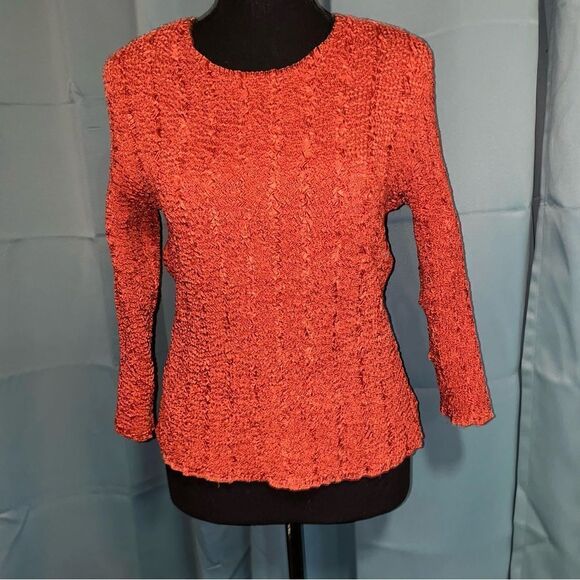 Crinkle top reversible top. Fall colors/rusty orange OSFM - Picture 5 of 8